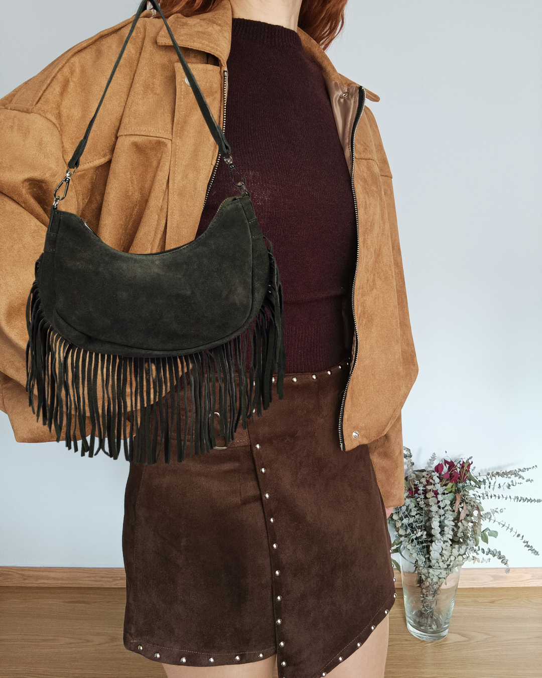 Bolso de Ante Verde Oliva