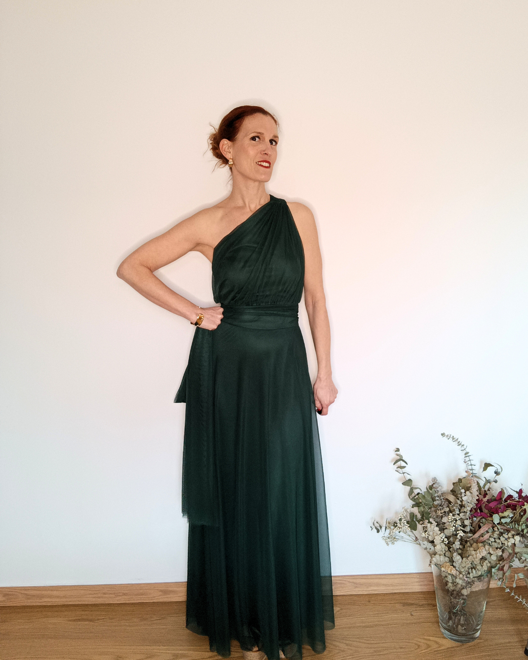 Vestido Atenea Verde Botella