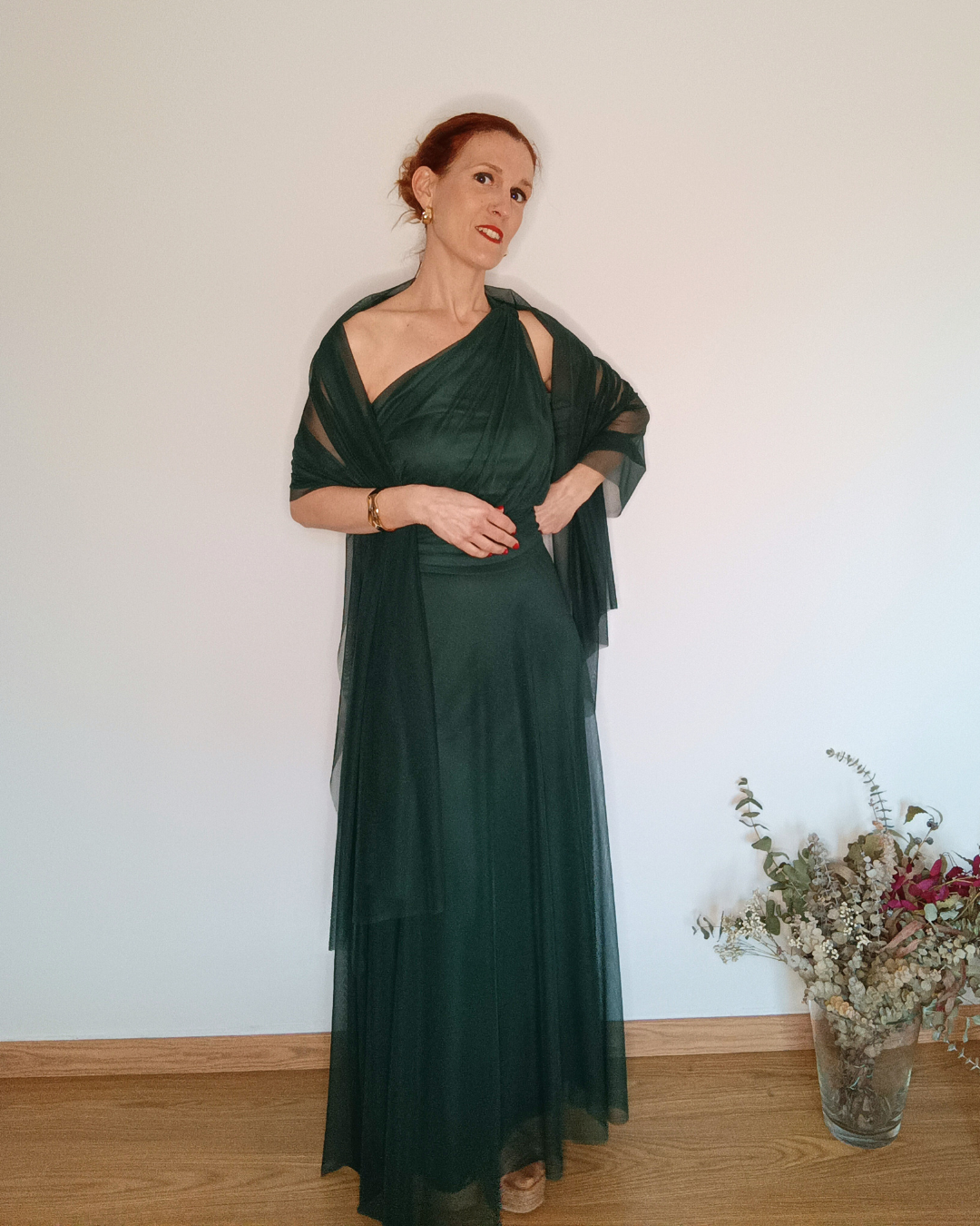 Vestido Atenea Verde Botella