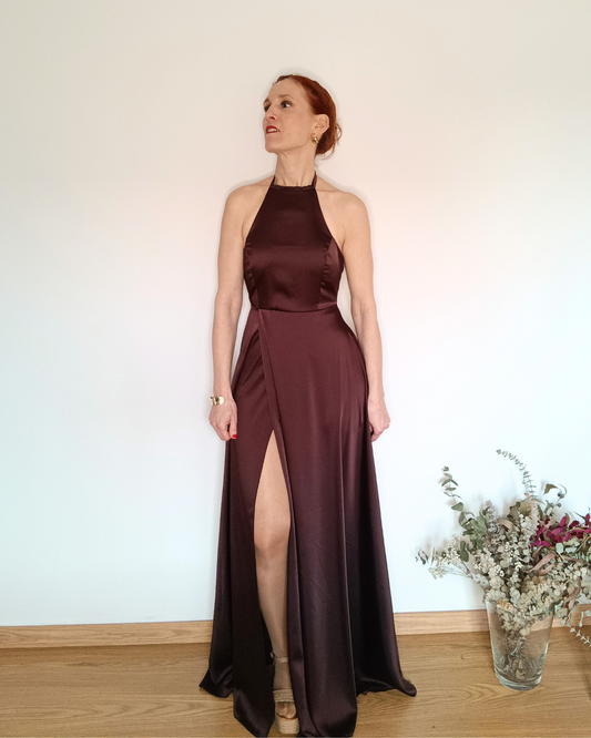 Vestido Hera marrón chocolate