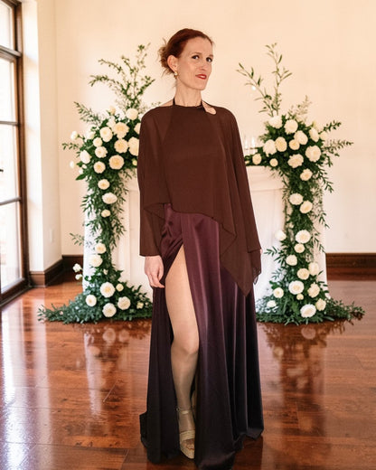 Vestido Hera marrón chocolate