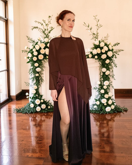 Vestido Hera marrón chocolate