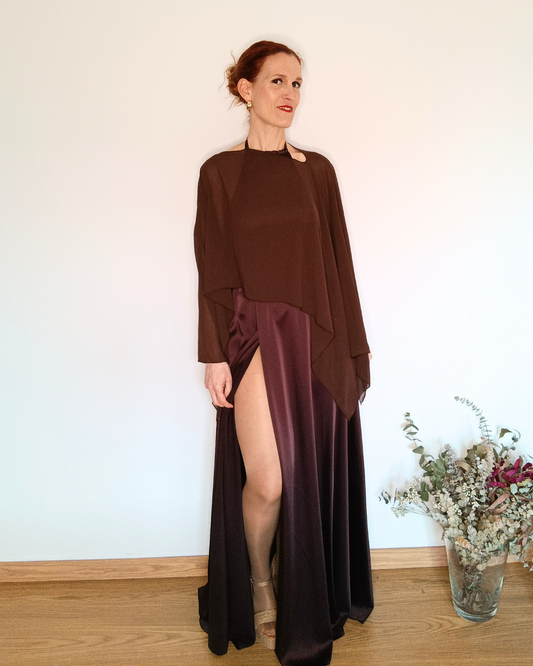 Vestido Hera marrón chocolate