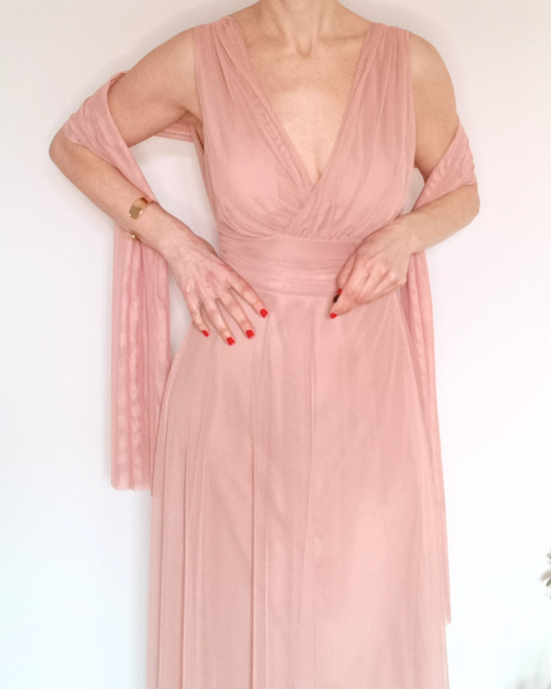 Chal Tulle Rosa Palo