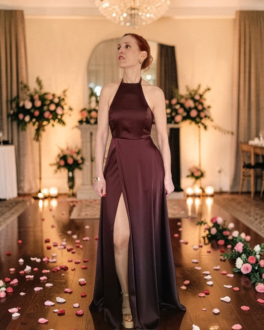 Vestido Hera marrón chocolate